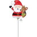 Folienballon luftgefüllt Santa mit Rentier
